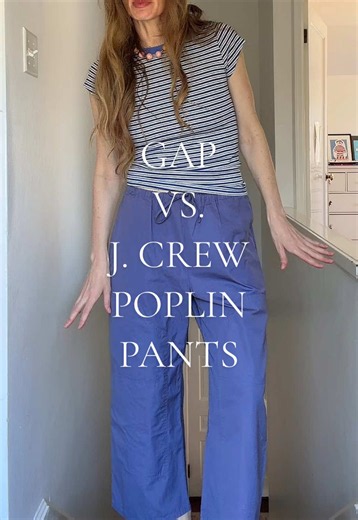 Gap vs. J.Crew Cotton Poplin Pants Comparison