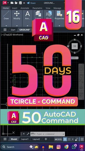 Quick Trick to Circle Your Grid Text in AutoCAD #architecture #shorts