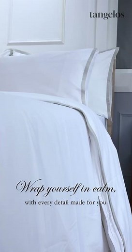 Luxury Light Grey Border Sateen Bedding | Hotel-Style Comfort at Home | Tangelos UK