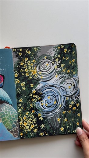 Gouache painting #art #floraart #youtubeshorts #painting #gouachepainting