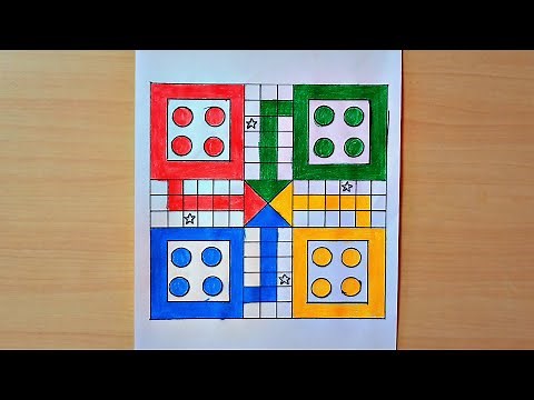 How to Draw Ludo Game On Paper || Ludo game drawing with measurements