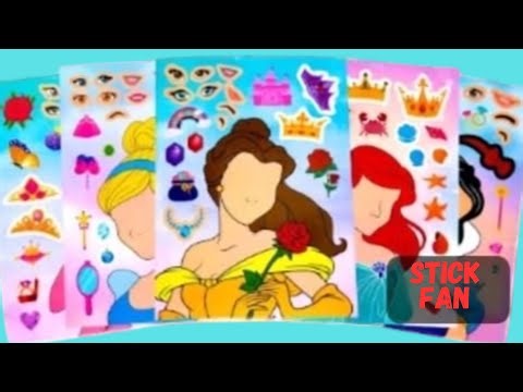 Oddly Satisfying DISNEY PRINCESS Sticker Book ✨ Cinderella & Snow White Makeover | ASMR Paper DIY