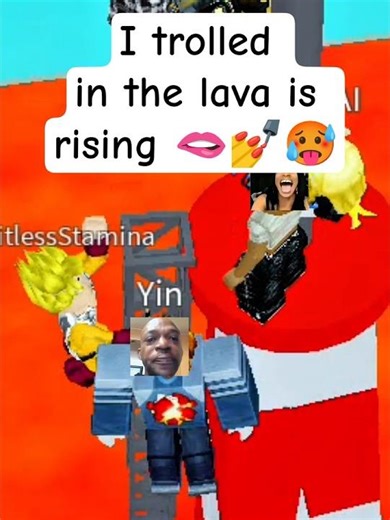 I caused chaos in yhe the lava is rising and i also survived 💅🫦🥵#robloxmemes #shorts #viralshorts