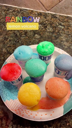 Rainbow Lemon Volcano Science Experiment for Kids