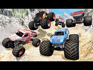 Monster Jam Mud Battle Crashes and Freestyle Madness - Monster Trucks High Speed Jumps