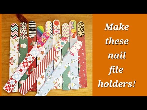 How to make nail file holders using 6 x 6 paper, quick easy project to sell & gift 😃