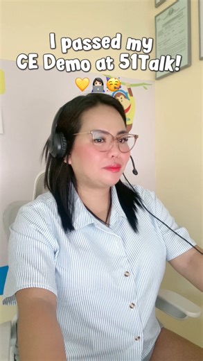 I passed my CE demo at 51Talk! 💖✨ ( tips on how to pass) It’s been over a year since my last demo, so I was a little nervous. Haha! I just tried my best to stay confident… sometimes, that’s really all it takes. 🤗 If you have a 51 Talk CE demo coming up, I’d be happy to share my demo guide & script with you. DM me “Pa-send demo script, please!” 😉✨ #TeacherBella #ESLTeacher #YourESLBestie #51Talk | Teacher Bella l ESL Teacher