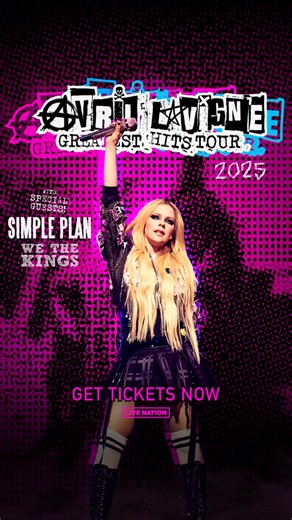 Let’s do it again! Tickets are officially on sale NOW for The Greatest Hits Tour 2025 with my friends Simple Plan and We The Kings 💚🖤✨🖤💚 | Avril Lavigne