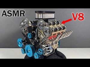 ASMR - Build a V8 Car Engine Model - Relaxing Video