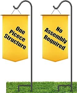 BEAU JARDIN 2 Pack Shepherds Hook 92 Inch Tall Shepards One Piece Structure No Assembly Required 3/5in Solid Metal Heavy Duty Shepard Hook for Outdoor Garden Hummingbird Bird Feeder Pole Plants BG1801
