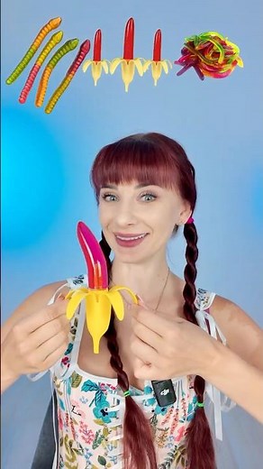 ASMR Honey Gummy Worms, Jelly Gummy Banana Eating #mukbang