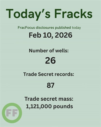 Gary Allison on Instagram: "These numbers were summarized by Open-FF (www.open-ff.org) from the disclosures published at FracFocus (www.FracFocus.org) on the day indicated. More information at: https://open-ff.org/2025/05/03/trade-secrets-in-fracfocus/ #fracking #fracfocus #tradesecrets"