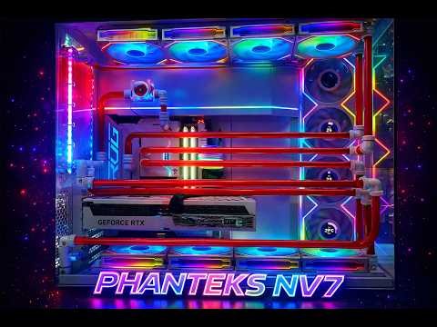 PHANTEKS NV7 White Custom Water Cooling, EK- Quantum Kinetic FLT 240 EK-Quantum Velocity² D-RGB 1700