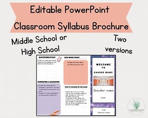 Unique Syllabus Brochure/tri-fold | Editable on Powerpoint | Middle School or High School | Back-to-school Resource - Etsy Canada