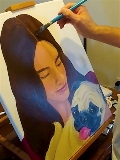 Oil painting for my good friend and her lil doge! #painting #art #traditional #portrait #dog