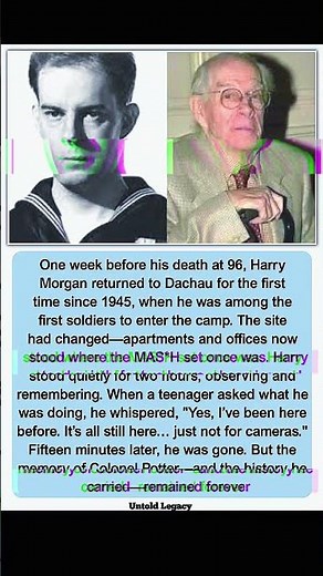 Harry Morgan’s Final Return to Dachau#UntoldLegacy#HistoryRemembered#NeverForget
