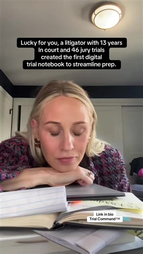 If you’re learning trial by doing, this helps. Trial Command gives you a timeline and structure to follow . Created by an attorney with 14 years of trial experience 👉🏻Get Trial Command at the link in my bio. #law #trialadvocacy #lawstudent #litigation