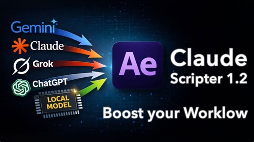 AE插件 AI智能多语言模型JSX代码执行保存脚本助手 Aescripts - Claude Scripter v1.2.1