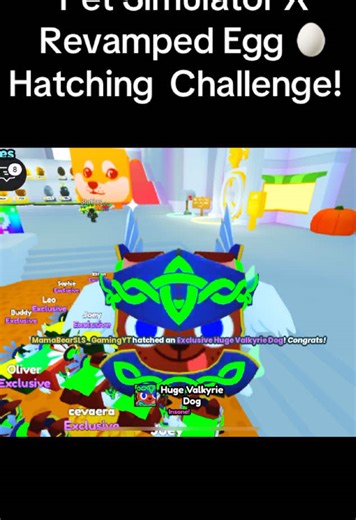 Egg hatching Challenge in Pet Simulator X Revamped on #roblox #fyp #fypシ゚viral #games #foryoupage @justacrackerdontannoyme Good game :)