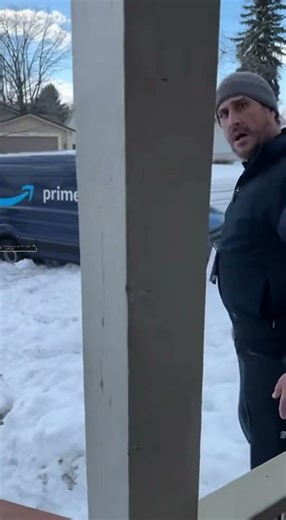 Dirt Bike Launch From Driveway Ends in Collision With Amazon Van 🏍️❄️