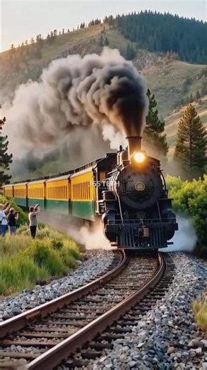 Epic Steam Train Passing Through Mountains 🚂🔥 #Shorts