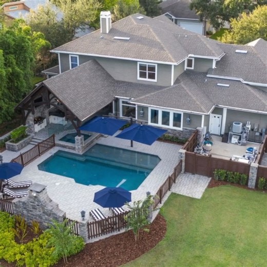 From our shop in Oregon to a poolside backyard across the country — this attached timber frame patio cover turned an ordinary space into a refined outdoor retreat. We sent the complete kit, ready for the builder to install, and the result speaks for itself: classy, comfortable, and built to last. #TimberFraming #FrameWorkPlus #DouglasFir #OutdoorLiving #PatioCover #PoolsidePerfection | Frame Work Plus, Inc