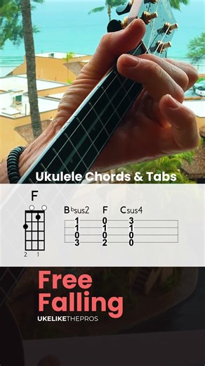 Free Fallin' Ukulele Lesson 🎸 (TAB & Chords on Screen)