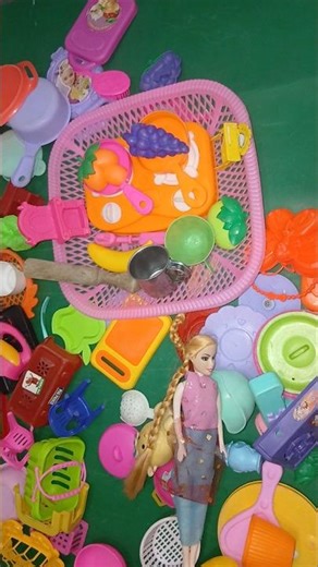 satisfying with unboxing #colr full miniature barbie kitty kitchen cooking 🍳 toys #asmr #shorts