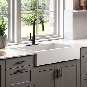 Reviews for SINKOLOGY Josephine 34 in. 3-Hole Quick-Fit Farmhouse/Apron-Front Drop-In Single Bowl Crisp White Fireclay Kitchen Sink | Pg 2 - The Home Depot