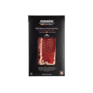 Fermin 100% Iberico Acorn-Fed Ham – Free Range Jamón de Bellota (2 oz) | Hand-Sliced Style | Authentic Spanish Gourmet Ham