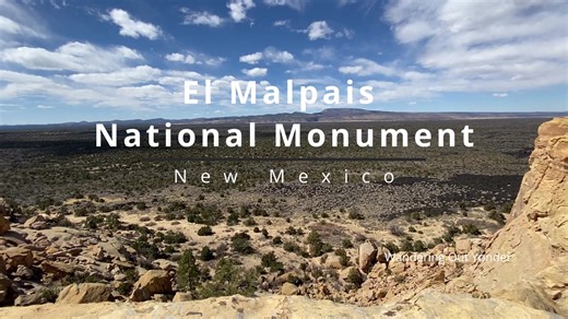 El Malpais National Monument NM Exploring The Sandstone Bluffs From the overlook at the Sandstone Bluffs you can see the lava flow in the which runs for nearly 40 miles in the valley below! | Wandering Out Yonder