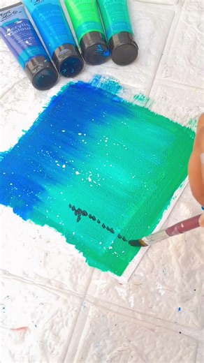 Northern lights Acrylic painting tutorial #acrylicpainting #ytshorts #shortsviral #shorts