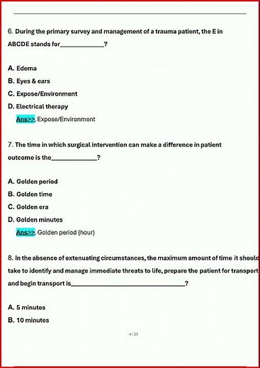 Phtls 10Th Edition Pre Post Test Updated Questions And Verifupdate video