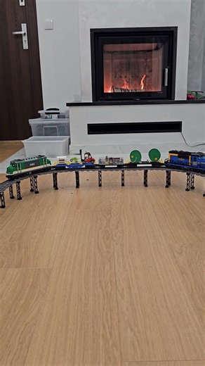 Heavy LEGO freight train climbs giant U-shaped bridge 🚆🌉