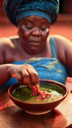 Elder Yoruba Woman Cooking Amala👵🏾#tribalfood #tribalfeast #shorts