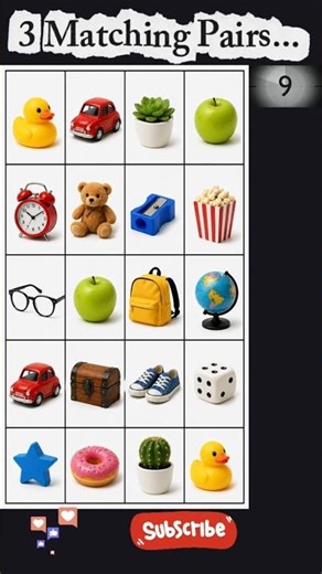 Only 1% Can Find All 3 Matching Pairs! 👀🧠 (10 Seconds)