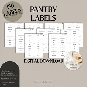 Complete Pantry Kitchen Labels Set of 180 Labels | Organizing Labels for Pantry Organization | Printable Pantry Label Set | Container Labels - Etsy