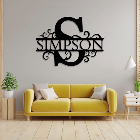 Split Monogram A to Z Cricut Cut Files for Personalized Last Name Wall Art and Wedding Decor Editable Family Initial Design Instant Download - Etsy