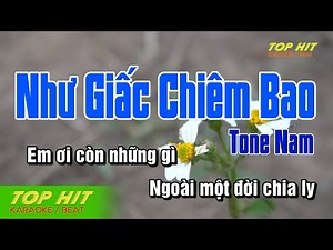 Như Giấc Chiêm Bao Karaoke Tone Nam Nhạc Sống | TOP HIT KARAOKE