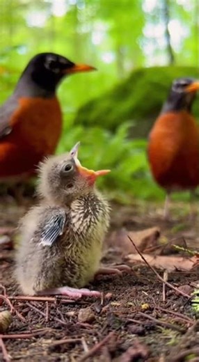 baby bird’s first adventure on his own #life #animals #wholesome #bird #first #babyanimals
