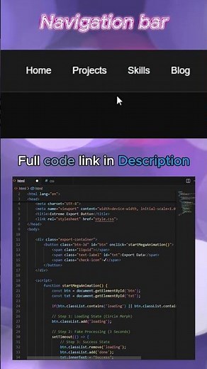 Create a Modern Animated Navigation Bar using HTML & CSS | Neon Glow Effect #webdevelopment