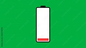Battery Discharge Drain Icon Animation 4k Motion Graphics Video Footage with Alpha Channel Stock Video