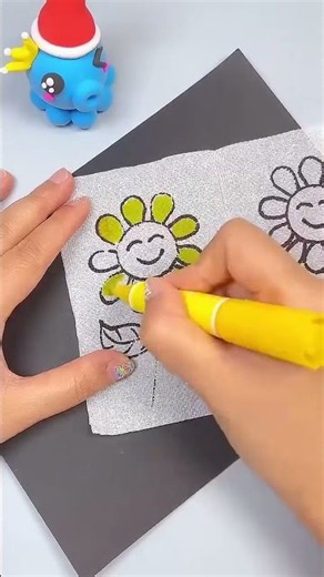 Easy Origami _Magical Water Magic Tissue Paper Painting 💗#origami #diy