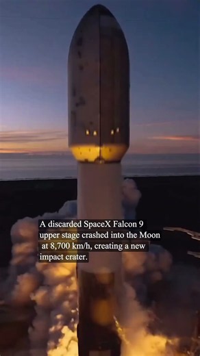 A discarded SpaceX Falcon 9 upper stage has crashed into the Moon at roughly 8,700 km/h (5,400 mph),
