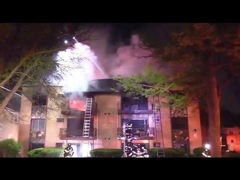 Explosion sparks massive apartment fire in Des Plaines, multiple injured