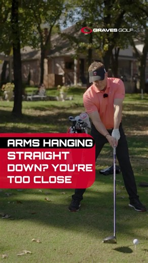 Most golfers stand way too close to the ball. When your arms hang straight down, you’re forced to lift, jam, and fight for space at impact. That’s why your back and lead leg feel stressed. -Back up. -Put your arms and the shaft on one clean line. -Create real space between you and the ball. That single-plane setup lets you swing through impact instead of fighting for it. For the full blueprint behind Moe Norman’s geometry, get the book at theintelligentgolfswing.com. | Moe Norman