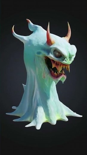 Slimy Horror Monster 3D Model – Creepy Game Asset with Glow Effects