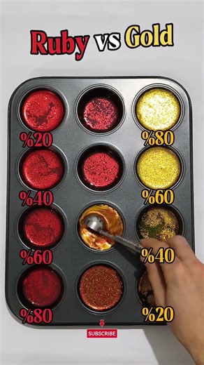 Fire Gem Meets Sun Gold 🔥💛 Power and Elegance Combined #colormix #colors #colorblend