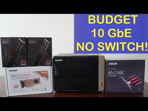 QNAP TS-664, QM2-2P10G1TB, ASUS XG-C100C, 10GbE Ethernet Budget Setup tutorial NO SWITCH, speed test