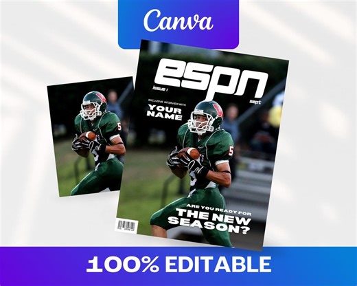Custom Sports Magazine Cover Canva Template (digital Download) - Etsy